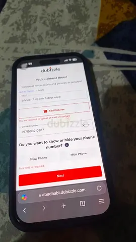 Iphone 17 for sale 4 days used 256GB