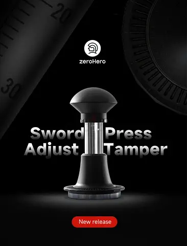 zeroHero Sword Press Adjustable Calibrated Pressure Tamper - 58mm Barista Tool