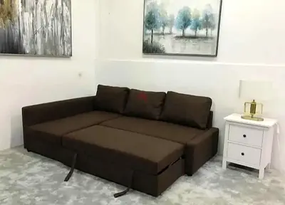 Comfortable Brown Sofa Bed with Storage