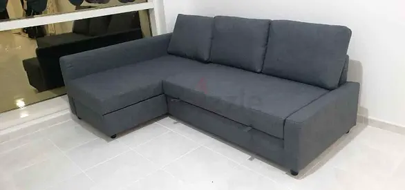 Comfortable Grey L-Shaped Sofa bed with Storage