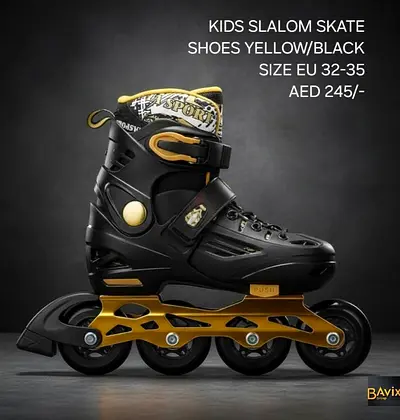 Kids Slalom skate shoes yellow/black size EU 32-35