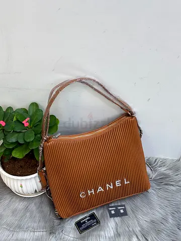 Chanel Brown Ribbed Handbag for Sale