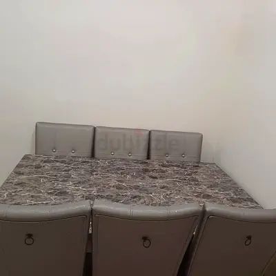 Elegant Marble Top Dining Table with Stylish 6 Chairs