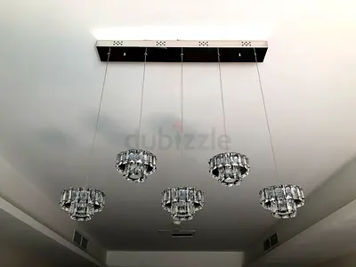 Elegant Hanging Crystal Light Fixture set (2 pieces)
