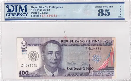 Philippine Banknote 100 piso 2012 DIM 60 AED