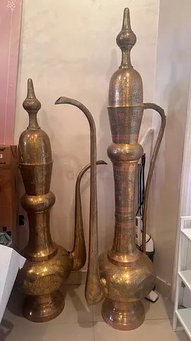 Pair of oversized Brass Dallah Jugs