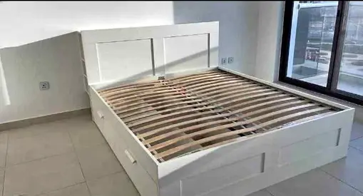 IKEA brimness king size 180×200cm bed frame with headboard+ 4 big storage drawers with IKEA mattress