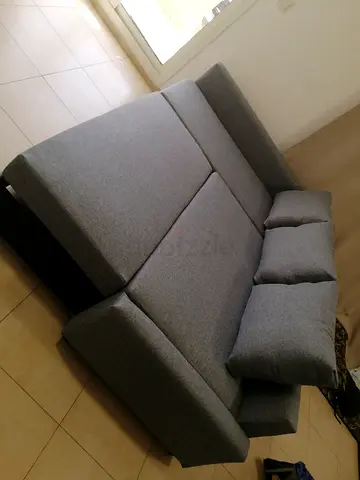 Comfortable Grey Sofa Bed with Cushions