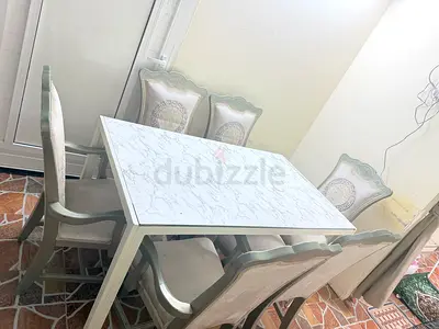 Elegant Marble Dining Table with Chairs