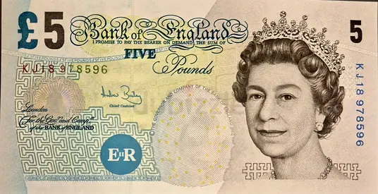 ENGLAND 5 POUNDS BANKNOTE 2004