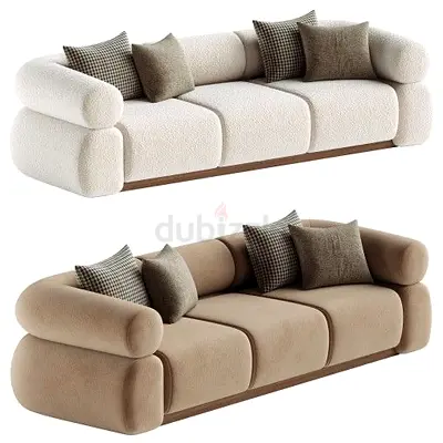 Cozy and Chic Curved Sofa with Cushions