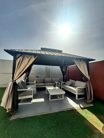Garden Gazebo with Cozy Seating Area and dining table (set from creative living)