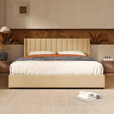 Brand New double Size Bed with Soft Headboard