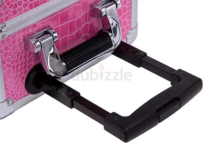 MAYLAN Makeup Cosmetic Train Case With Mirror And Lights, Mini Size Pink