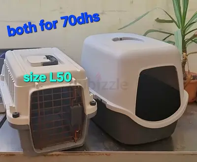 Pet carrier plus litter box 70dhs