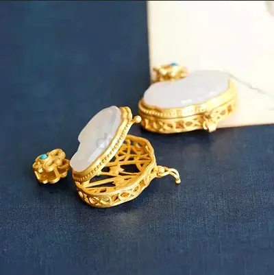 Slavic 24k Gold plated openable double face Necklace