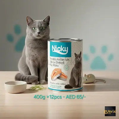 Nicky Adult Cat Wet food 400gm x 12pcs (Salmon)