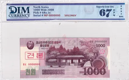 North Korea Banknote 1000 Won 2008 DIM 60 AED