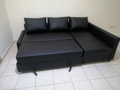 Comfortable Black Sofa Bed with Storage