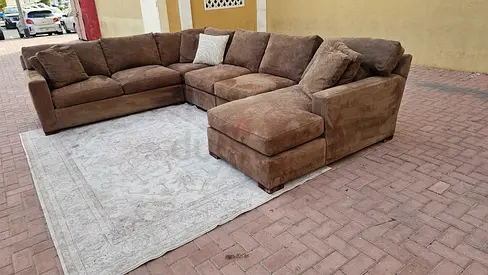 Feather 🪶 filled CrateBarrel Axis U Shape Sofa