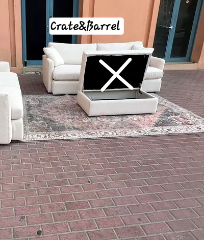 CrateBarrel Lounge Deep feather filled Three Seater Sofa Beige