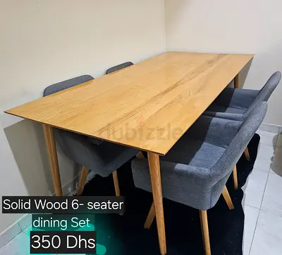 Solid Wood 6-Seater Dining Set for Sale