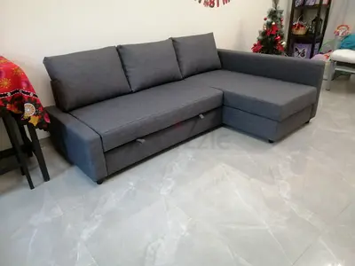 Comfortable Grey Sectional Sofa bed with Storage