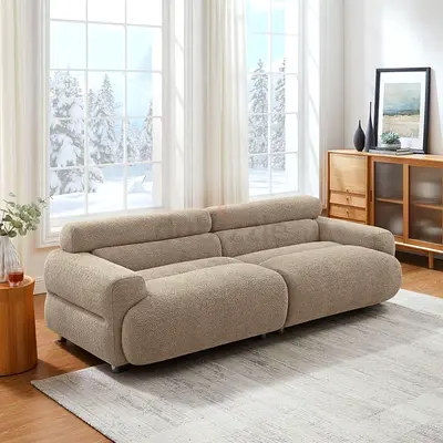 Cozy Modern Cream Sofa for Your Living Room