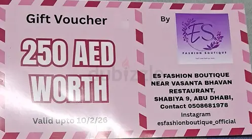 ES Fashion Boutique AED 250 Gift Voucher