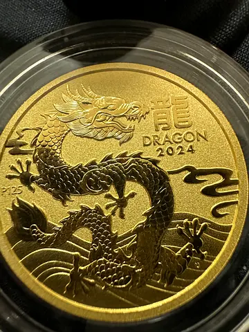 2024 Australia - Lunar Dragon 1 Ounce .9999 Gold Bu