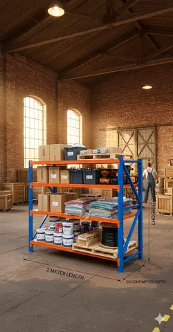 Heavy Duty Industrial Storage Rack – 4 Tier Steel Shelving (200cm x 60cm)