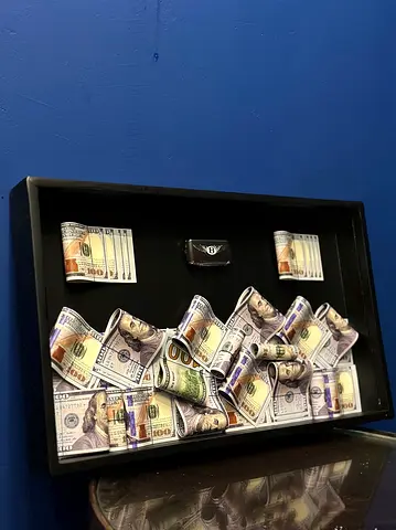 Framed Collection of Decorative Dollar Bills