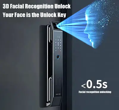 Tuya Wifi 3D Face Recognition Fingerprint Smart Door Lock Electronic Password Home Security Alarm