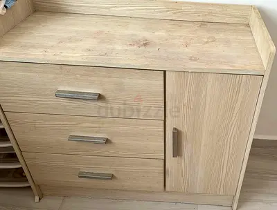 Sturdy Wooden Dresser with 3 Drawers