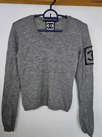 Authentic Chanel Grey Long Sleeve Sweater
