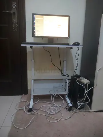 Height Adjustable Study Table with Monitor Setup