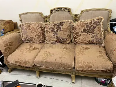 Elegant Vintage 2 Sofas with Intricate Detailing