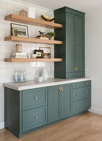 Customize Modern Kitchen Cabinet with Open Shelves