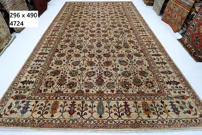 Majlis carpet 2.96 x 4.90 m | MAJLIS Afghan Handcrafted floral carpet  Rug - 296 x 490 cm