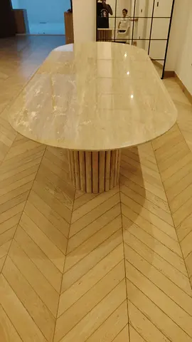 Elegant Oval Marble Dining Table for sale