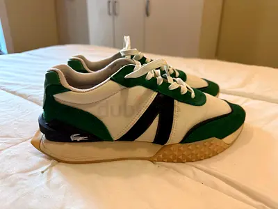 LACOSTE Green and White Sneakers
