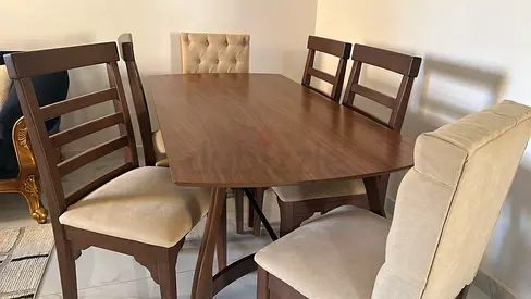 Elegant Dining Set with Comfortable Chairs Homes R Us