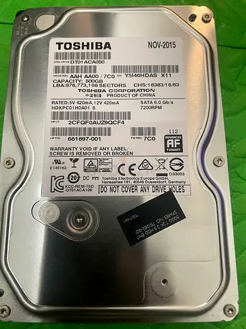 Toshiba HDD DT01ACA050-500GB SATA 6Gb/s 7200RPM 3.5 HDD