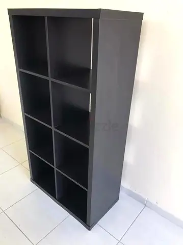Spacious Grey Bookcase with Nine Compartments