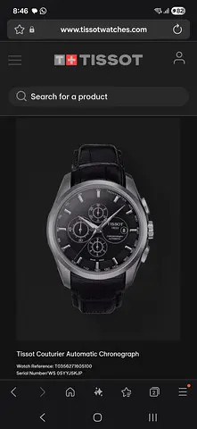 Stylish Tissot Couturier Automatic Chronograph