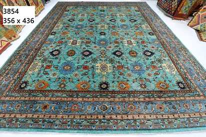 MAJLIS CARPET 356 x 436 cm beautiful flower oriental afghan hand knotted carpet  Area Rug -
