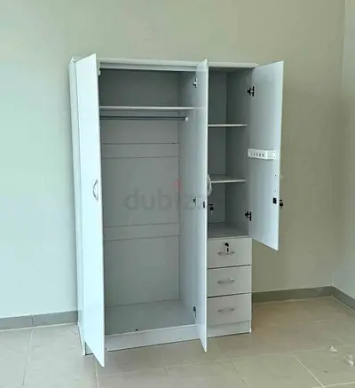 White Wardrobe with Drawers and Shelves