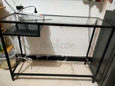 Sturdy Glass-Top Writing Desk
