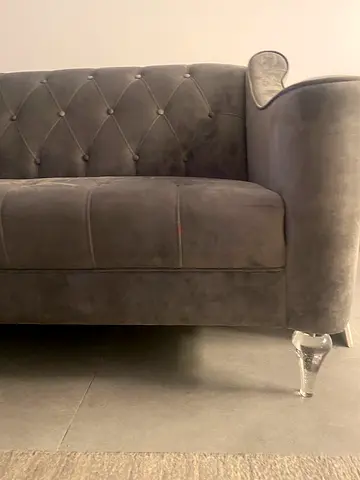 Elegant Grey Upholstered Sofa
