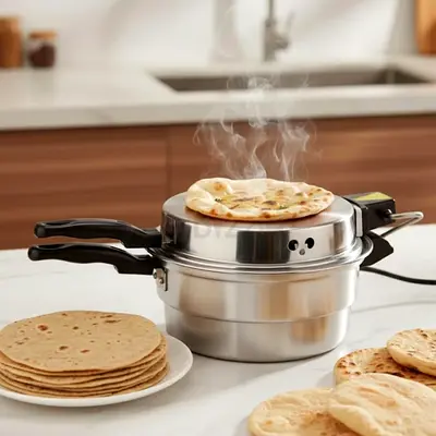 28CM Electric Roti Maker 1000W | Aluminum Non-Stick Plate Chapati, Naan  Pizza Maker | Fast Heating